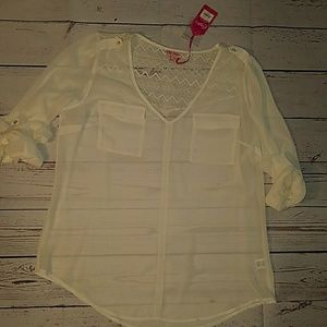 Candie's Sheer Lace Blouse